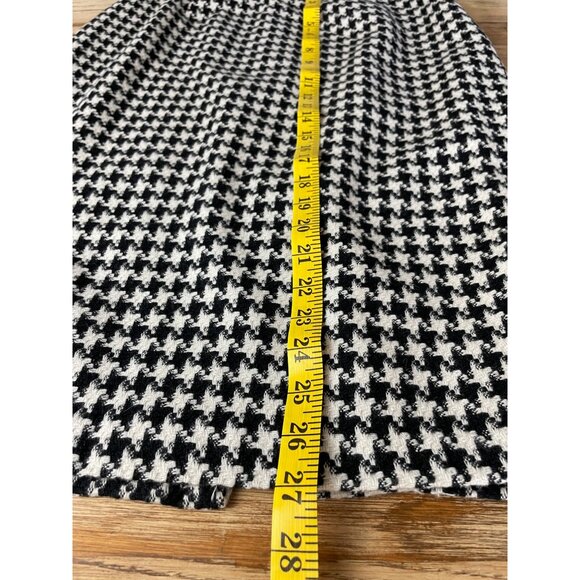 Sag Harbor Wool Blend Pencil Skirt Womens 10 Black/White Houndstooth Lined - Picture 7 of 9